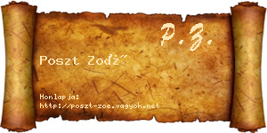 Poszt Zoé névjegykártya